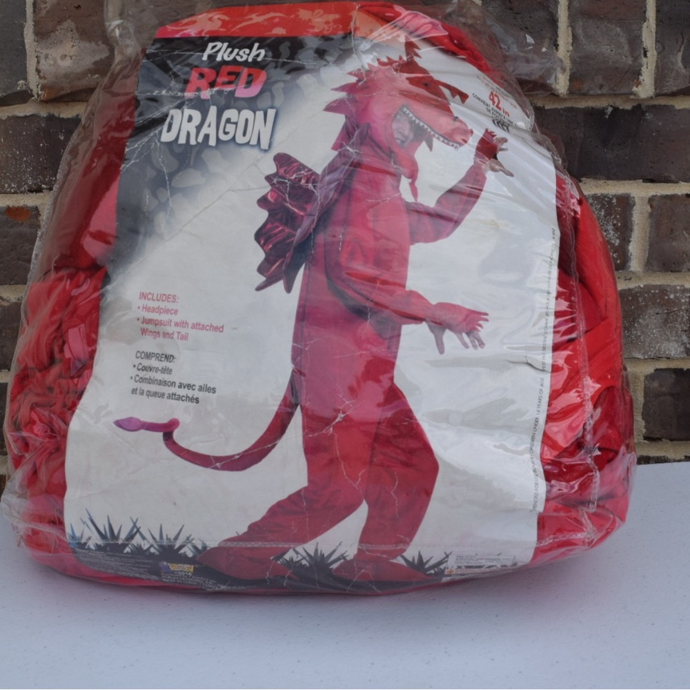Red Plush Dragon Halloween Costume Large 42 inches